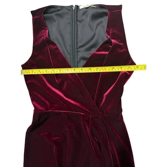 Kobi Halperin Red Wine sleeveless v-neck velvet dress Size 0 - Picture 12 of 13